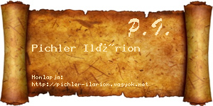 Pichler Ilárion névjegykártya